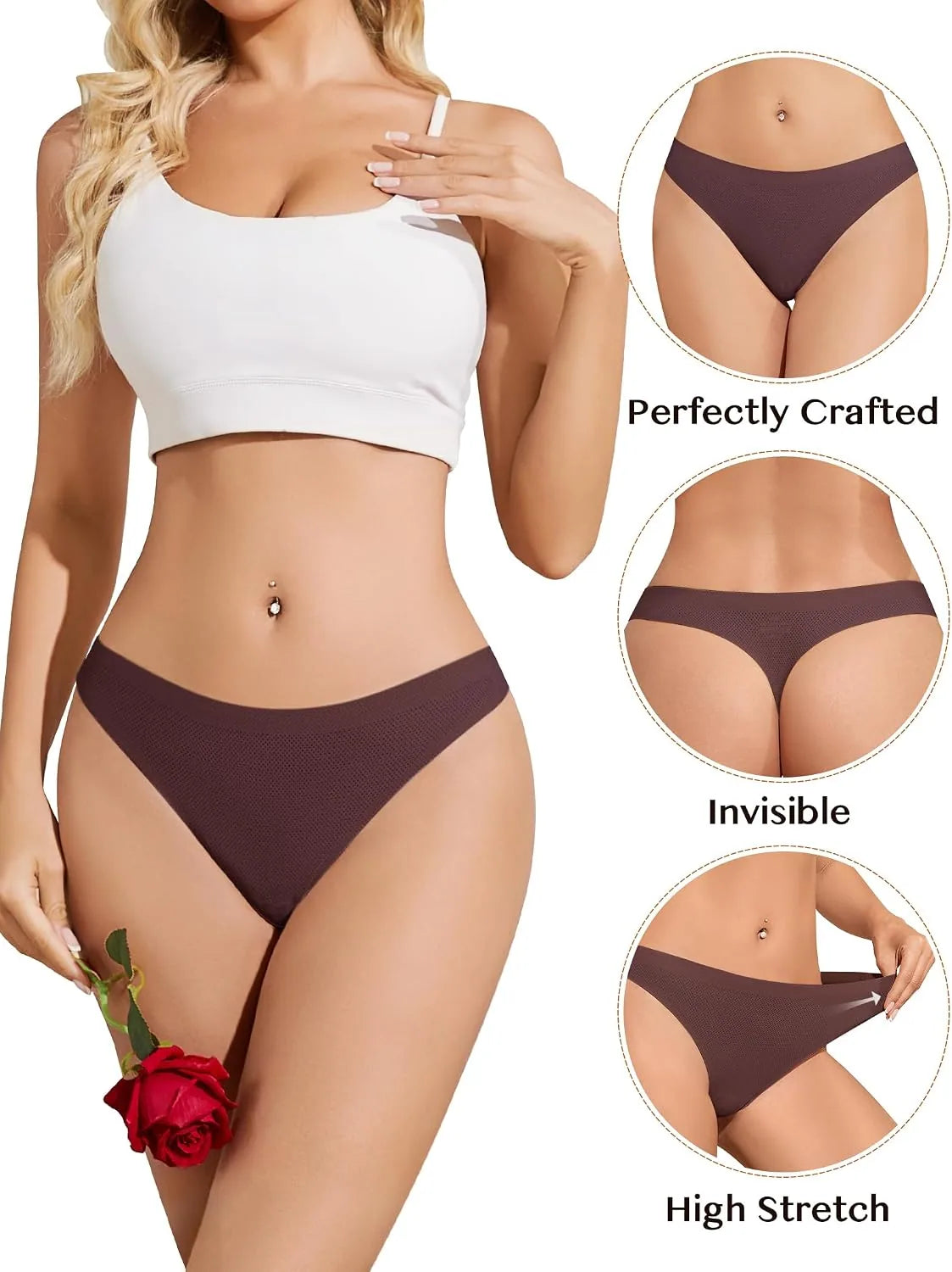 No Show Seamless Thong 6-Pack